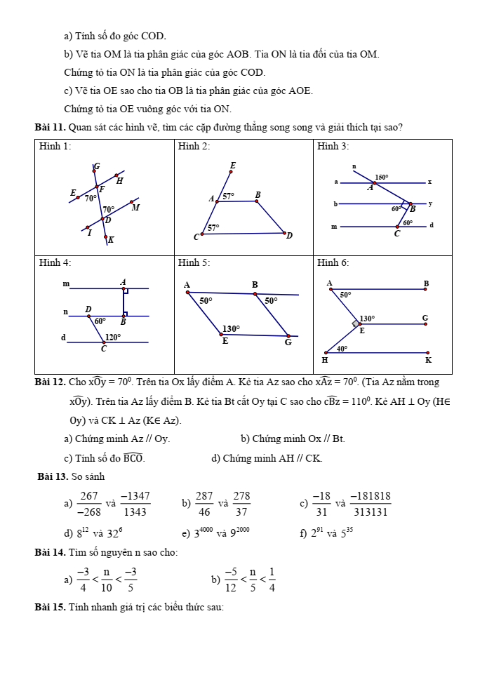 Đề cương ôn tập Giữa kì 1 Toán 7 trường THCS Thành Công năm 2025-2026