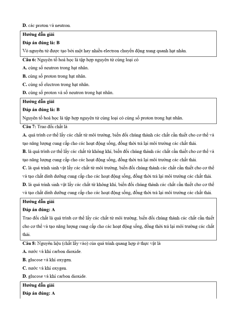 9 Đề thi Giữa kì 1 KHTN 7 Chân trời sáng tạo năm 2026 (có đáp án) | Đề thi Khoa học tự nhiên 7
