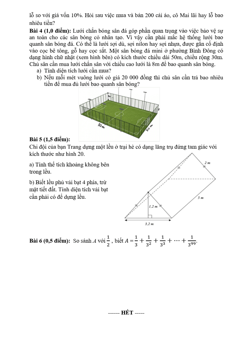 Đề thi Giữa kì 1 Toán 7 THCS Phú Lợi năm 2025-2026