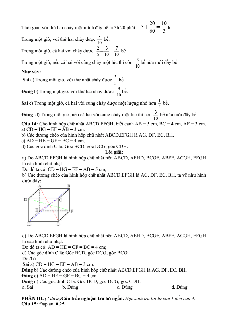 Đề thi Giữa kì 1 Toán 7 TH&THCS Cầu Mây năm 2025-2026