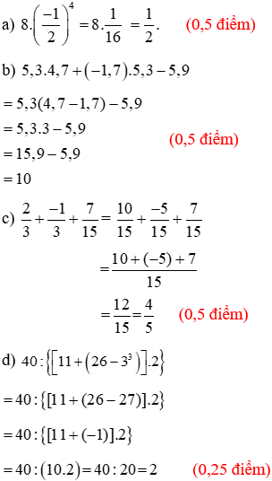 Đề thi Giữa kì 1 Toán lớp 7 có đáp án (Đề 2)