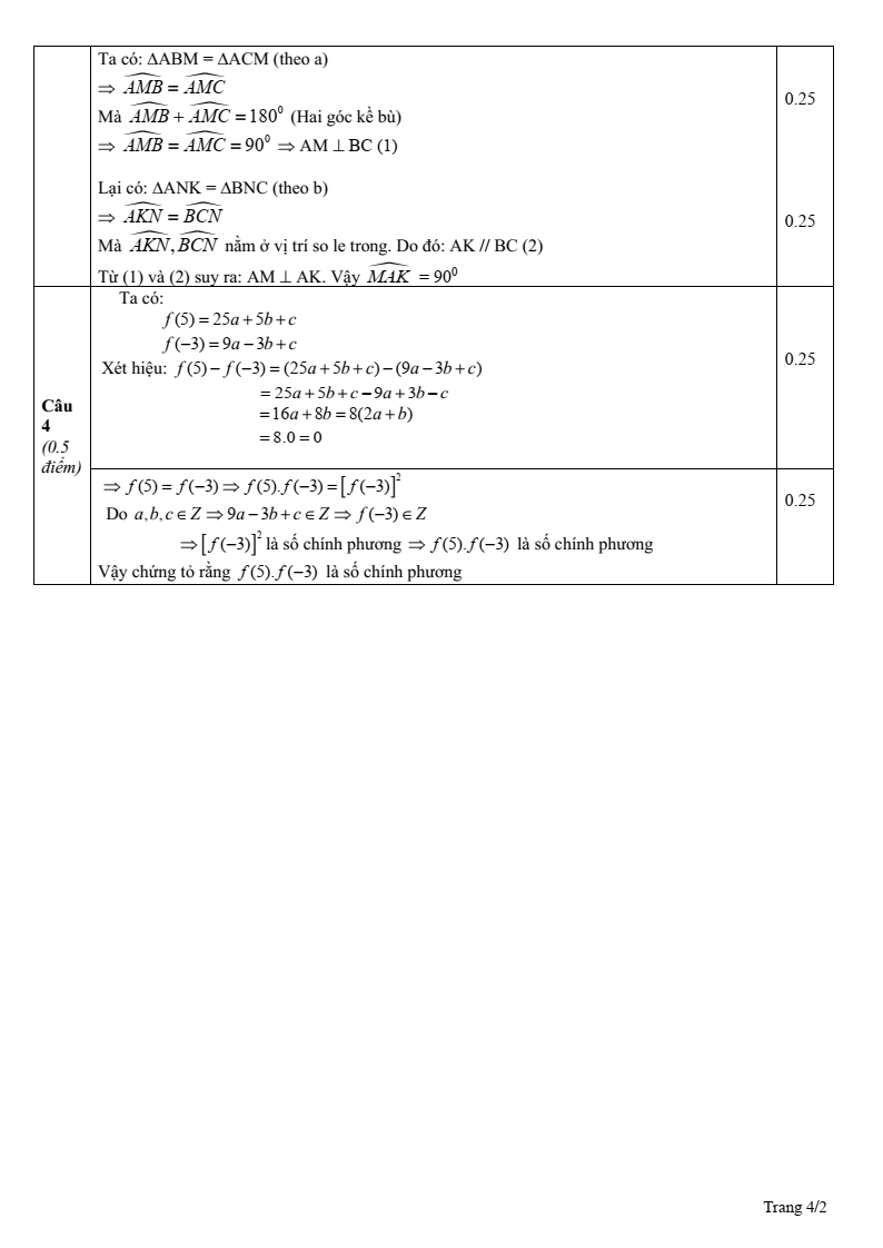 Đề thi Giữa kì 2 Toán 7 phòng GD&ĐT Hiệp Hòa (Bắc Giang) năm 2023-2024