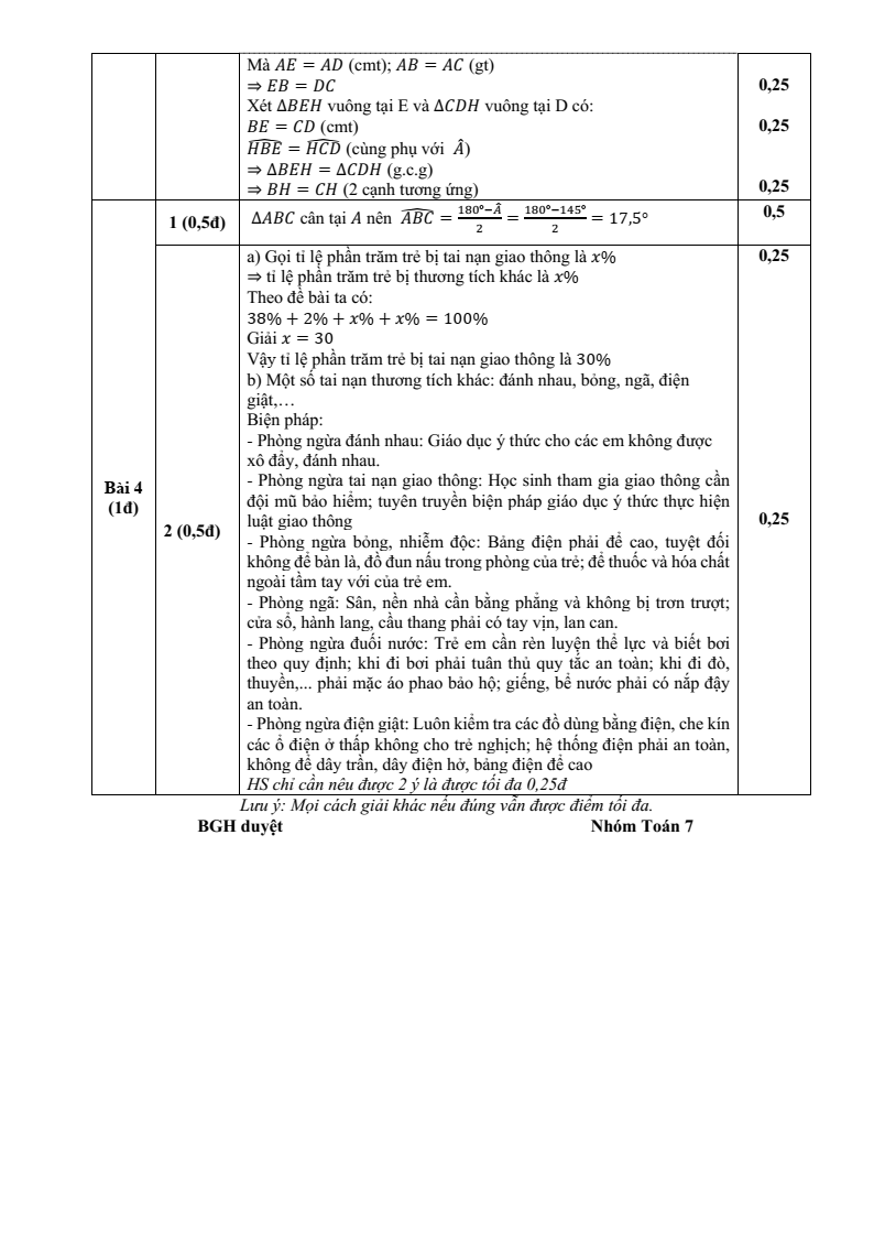 Đề thi Giữa kì 2 Toán 7 trường THCS Cự Khối (Hà Nội) năm 2023-2024