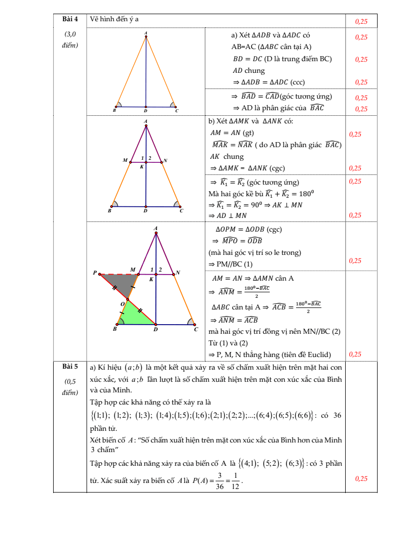Đề thi Giữa kì 2 Toán 7 trường THCS Ngô Sĩ Liên (Hà Nội) năm 2024-2025