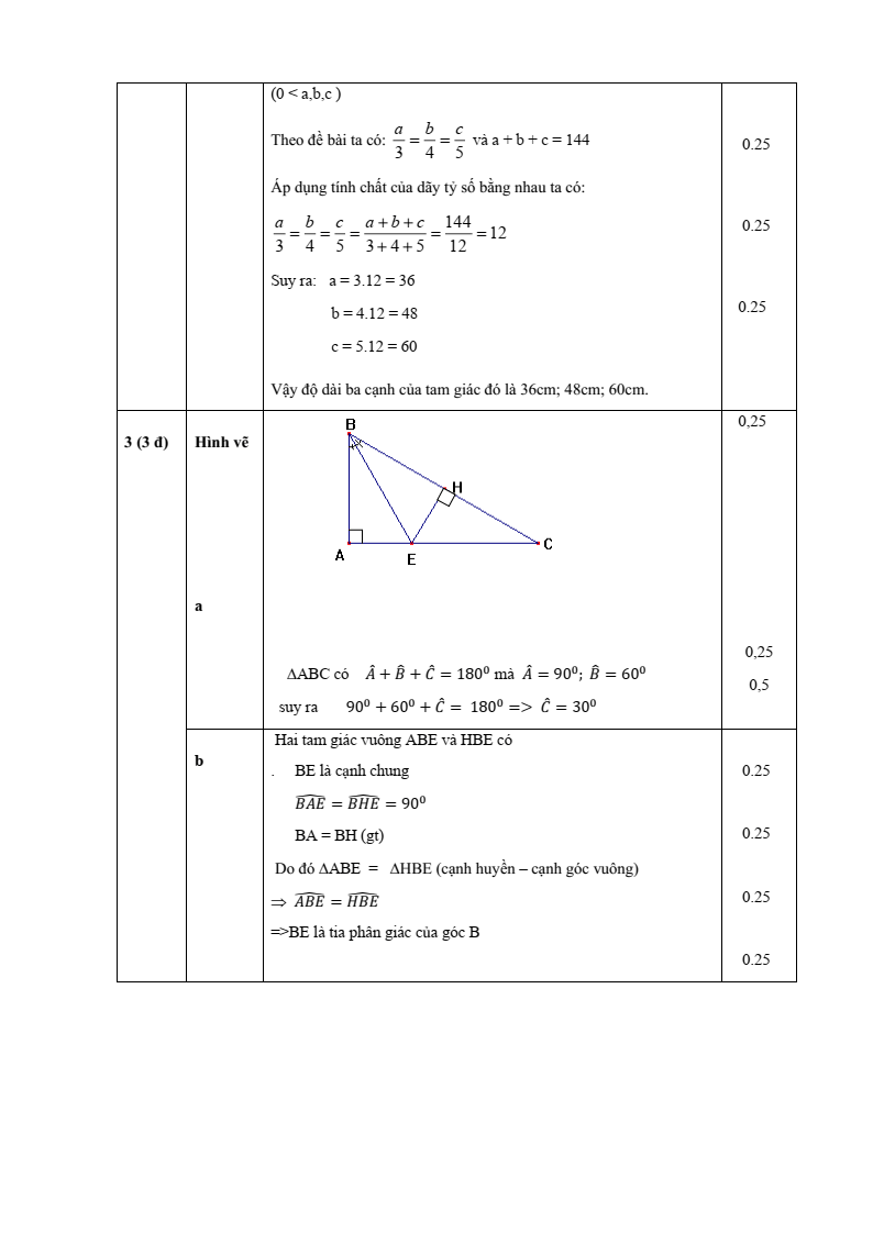 Đề thi Giữa kì 2 Toán 7 trường THCS Quế Thuận (Đà Nẵng) năm 2025-2026