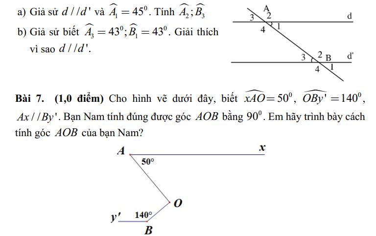 Đề thi Học kì Toán 7 năm 2025 Trường THCS Tam Đông 1
