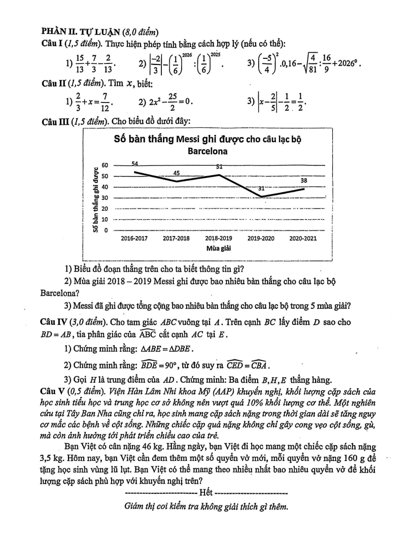 Đề thi Học kì 1 Toán 7 trường THCS Thái Thịnh (Hà Nội) năm 2025-2026