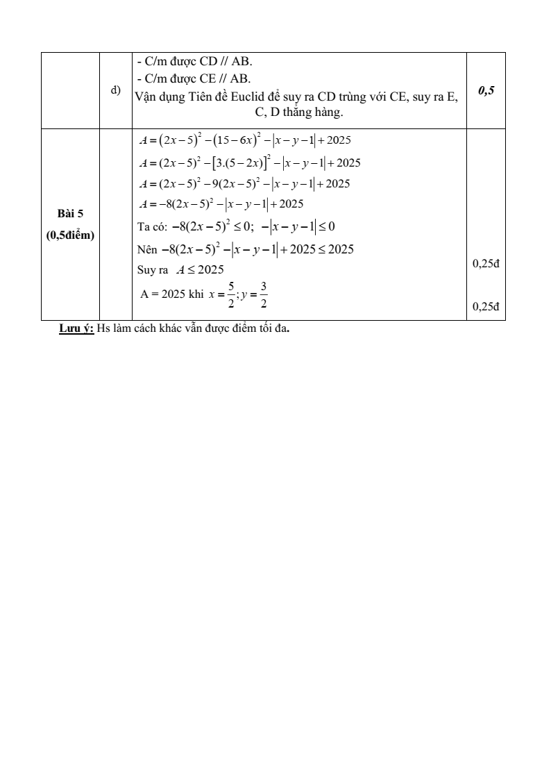 Đề thi Học kì 1 Toán 7 xã Đông Anh (Hà Nội) năm 2025-2026