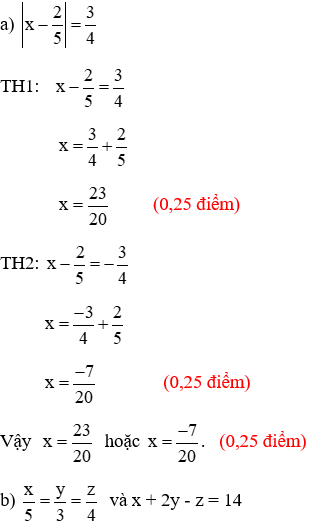 Đề thi Học kì 1 Toán lớp 7 có đáp án (Đề 2)