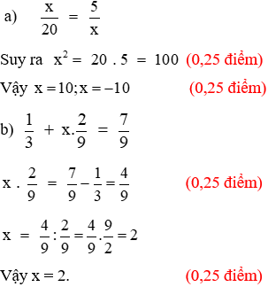 Đề thi Học kì 1 Toán lớp 7 có đáp án (Đề 3)