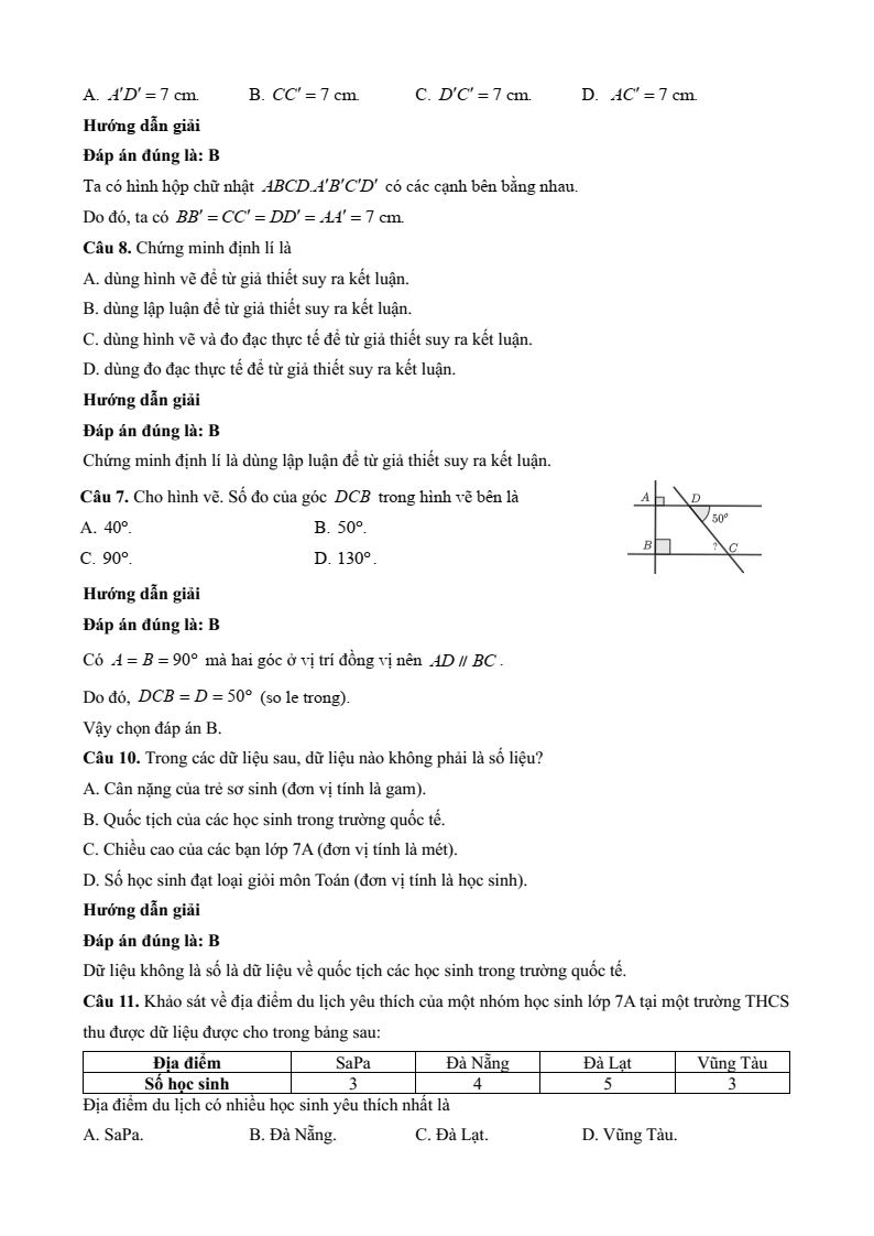 26 Đề thi Cuối kì 1 Toán 7 Chân trời sáng tạo năm 2025 (có đáp án)