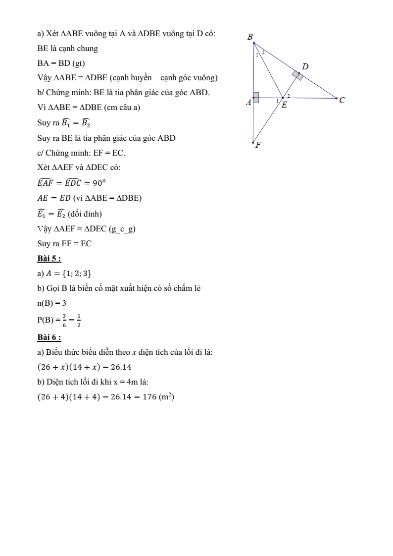 Đề thi Học kì 2 Toán 7 phòng GD&ĐT Quận 7 (Tp.HCM) năm 2024-2025