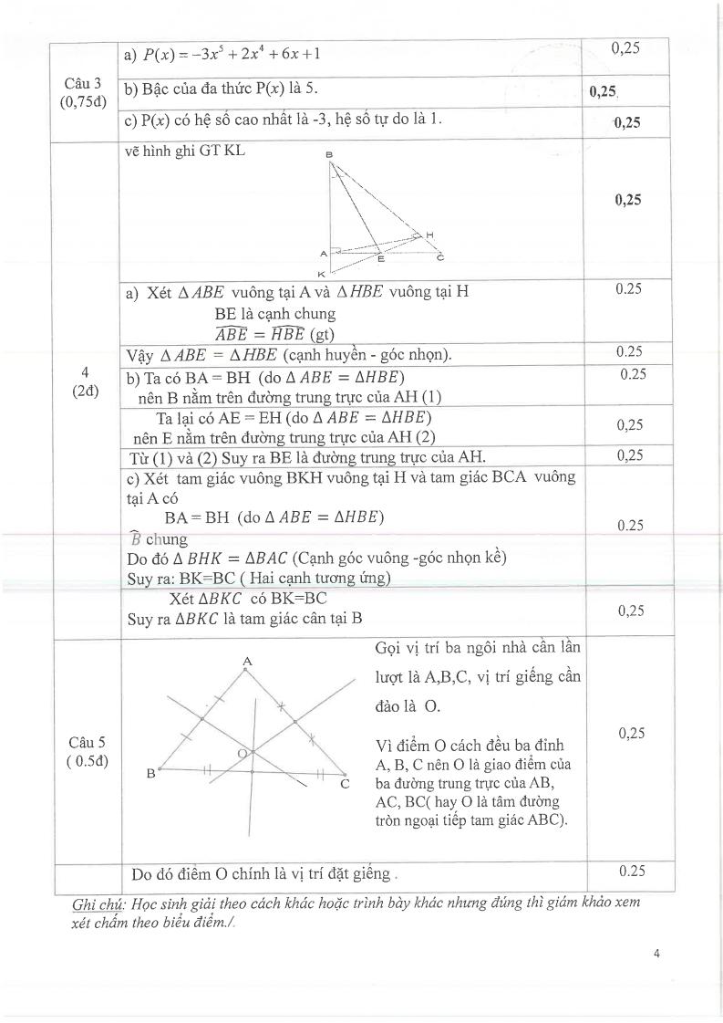 Đề thi Học kì 2 Toán 7 phòng GD&ĐT Thủ Dầu Một (Bình Dương) năm 2024-2025
