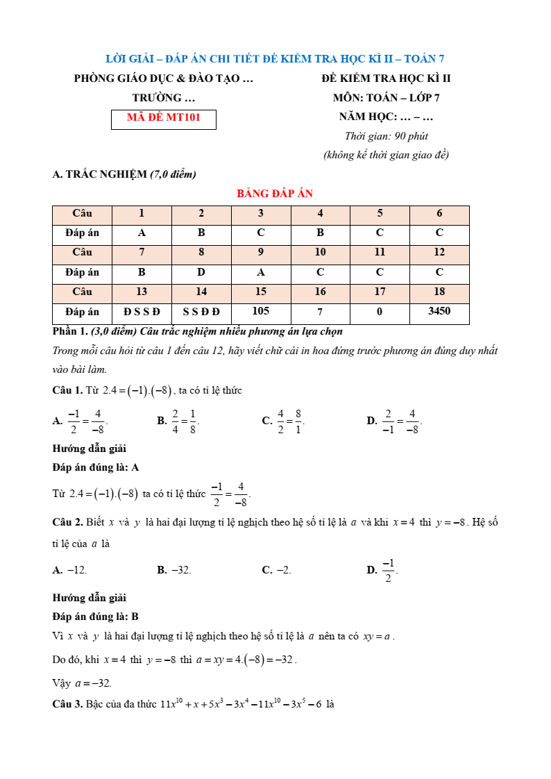 20+ Đề thi Cuối kì 2 Toán 7 Kết nối tri thức năm 2026 (có đáp án)
