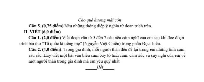 Đề thi Học kì 1 Văn 7 năm 2025-2026 trường THCS Lương Thế Vinh (Ninh Bình)