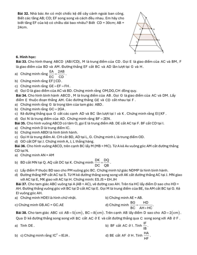 Đề cương ôn tập Học kì 1 Toán 8 Hệ thống Giáo dục Archimedes School năm 2025-2026