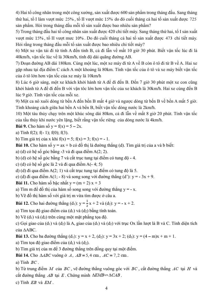 Đề cương ôn tập Học kì 2 Toán 8 trường THCS Nguyễn Trường Tộ (Hà Nội) năm 2025-2026