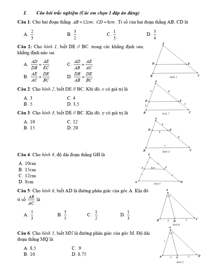 Đề cương ôn tập Giữa kì 2 Toán 8 trường THCS Phước Nguyên năm 2024-2025