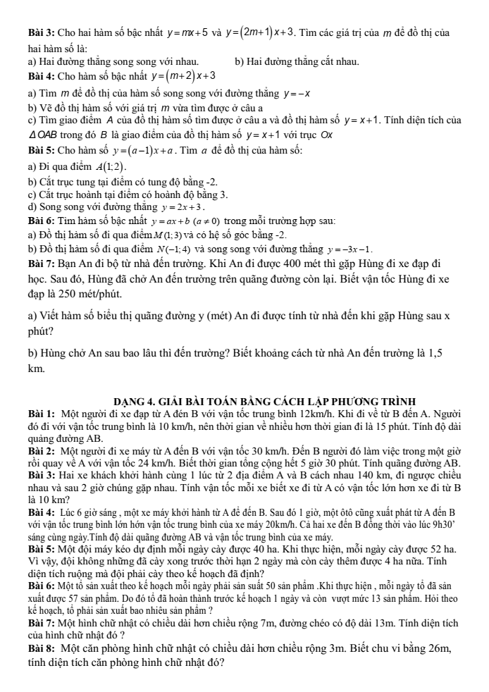 Đề cương ôn tập Học kì 2 Toán 8 trường THCS Phú Thị năm 2024-2025