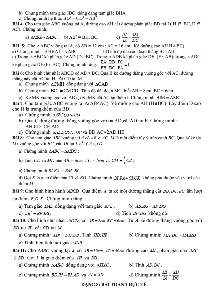 Đề cương ôn tập Học kì 2 Toán 8 trường THCS Phú Thị năm 2024-2025