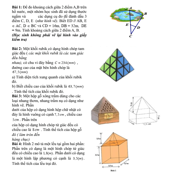 Đề cương ôn tập Học kì 2 Toán 8 trường THCS Phú Thị năm 2024-2025