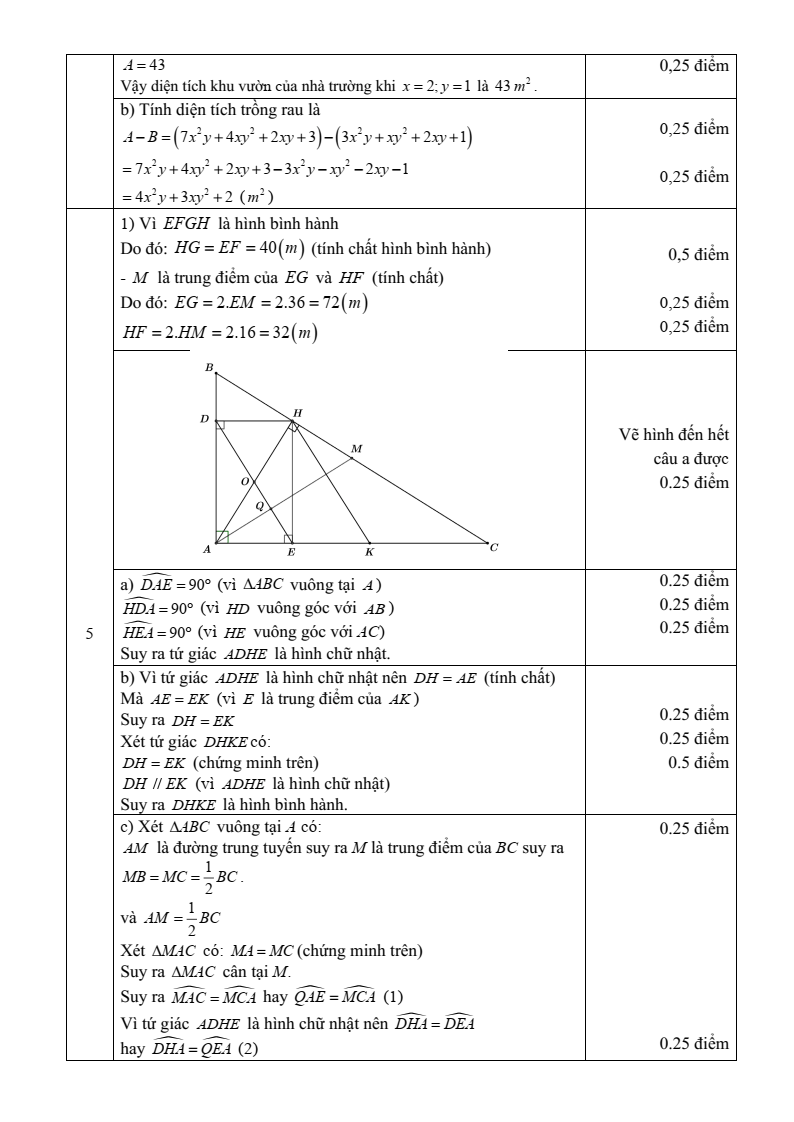 Đề thi Giữa kì 1 Toán 8 THCS Hoàng Hoa Thám năm 2025-2026