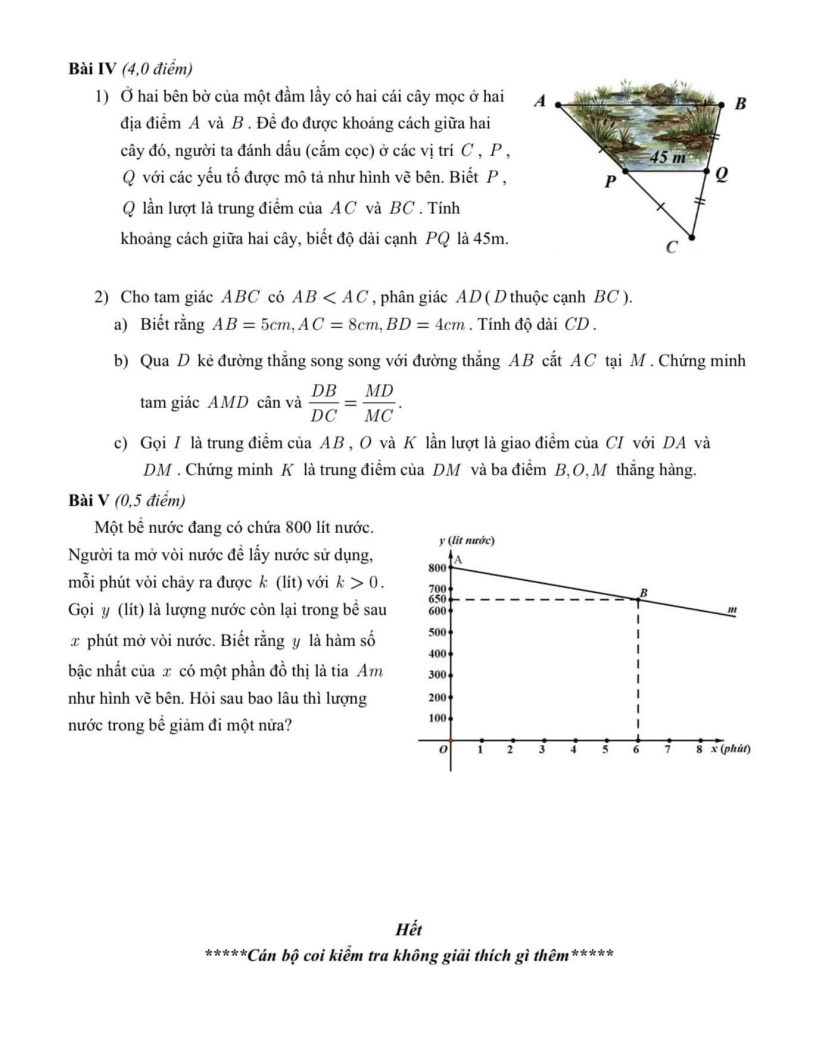 Đề thi Giữa kì 2 Toán 8 trường THCS Nghĩa Tân (Hà Nội) năm 2025-2026