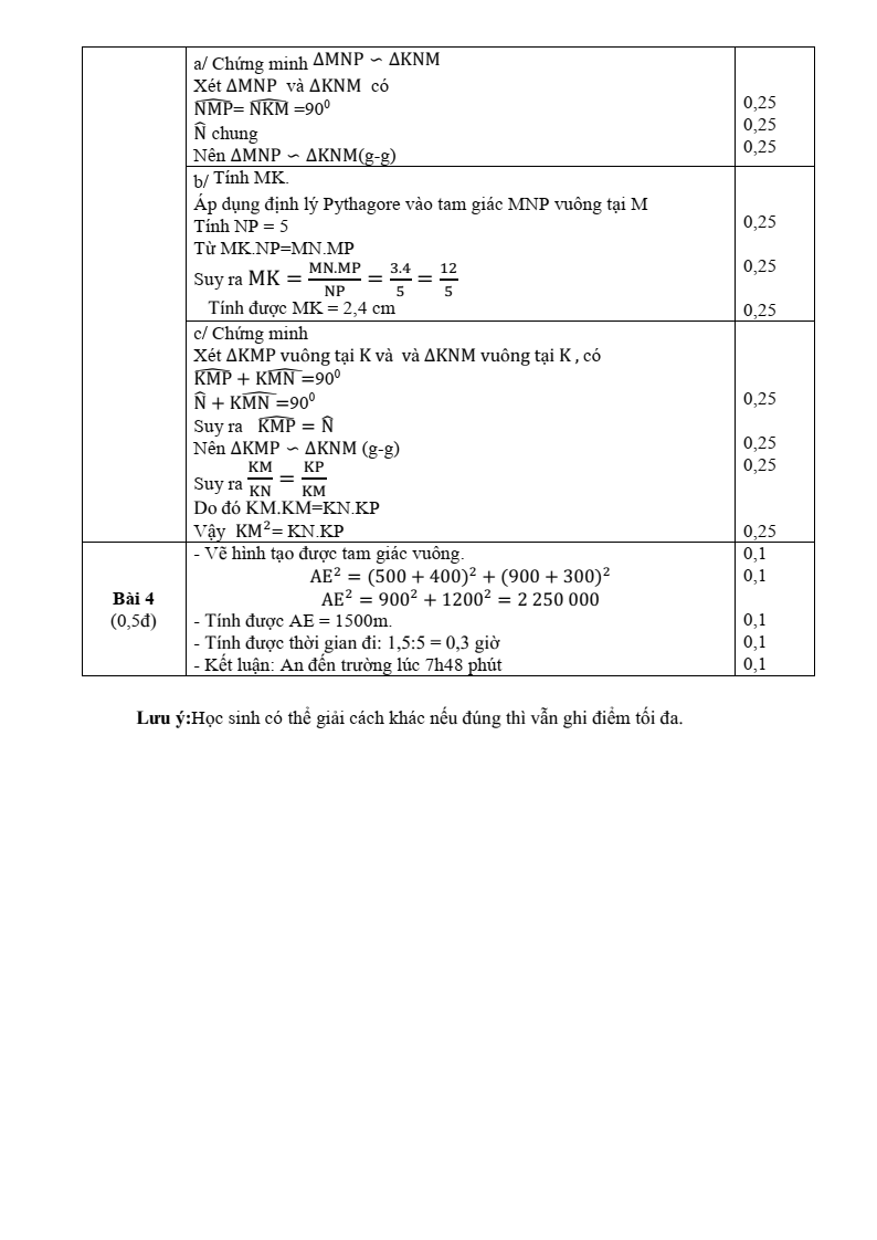 Đề thi Giữa kì 2 Toán 8 trường THCS Nguyễn Trãi (Quảng Nam) năm 2024-2025