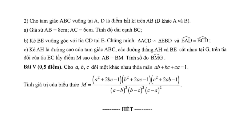 Đề thi Giữa kì 2 Toán 8 trường THCS Phan Chu Trinh (Hà Nội) năm 2025-2026