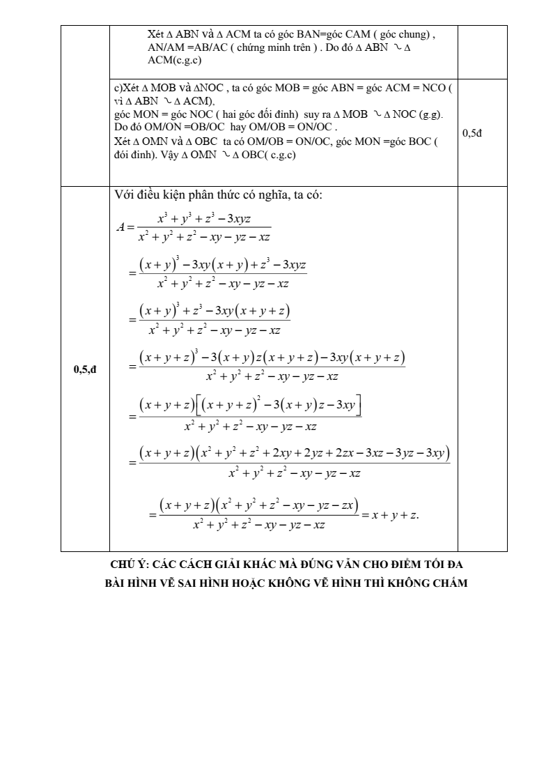 Đề thi Giữa kì 2 Toán 8 trường THCS Quảng Hải (Thanh Hóa) năm 2024-2025