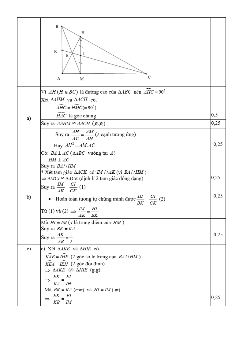 Đề thi Giữa kì 2 Toán 8 trường THCS Trần Bích San (Ninh Bình) năm 2025-2026