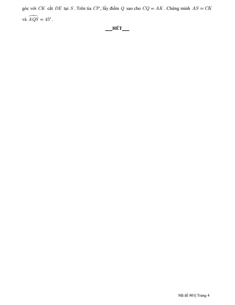 Đề thi Học kì 1 Toán 8 trường Thực hành Sài Gòn (Tp.HCM) năm 2025-2026