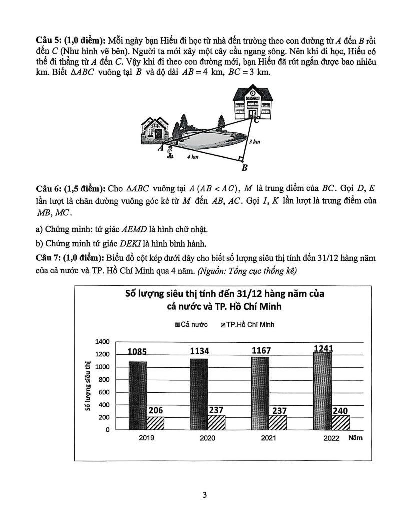 Đề thi Học kì 1 Toán 8 trường THCS Lam Sơn (Tp.HCM) năm 2025-2026