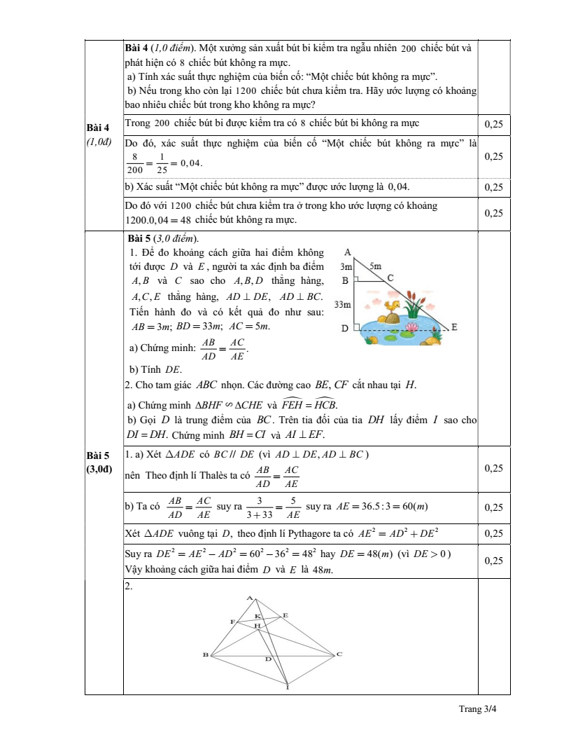 Đề thi Học kì 2 Toán 8 phòng GD&ĐT Giao Thủy (Nam Định) năm 2024-2025