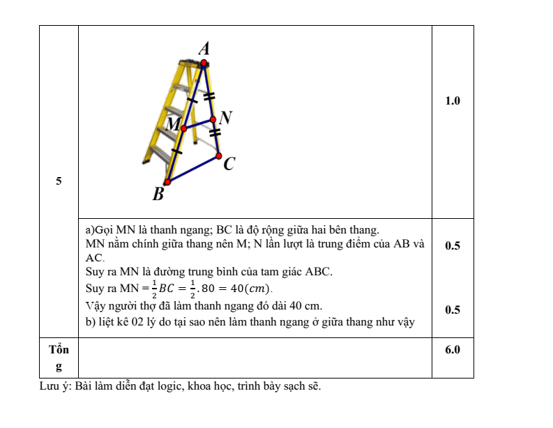 Đề thi Học kì 2 Toán 8 trường TH-THCS-THPT Khai Nguyên (TP HCM) năm 2025-2026