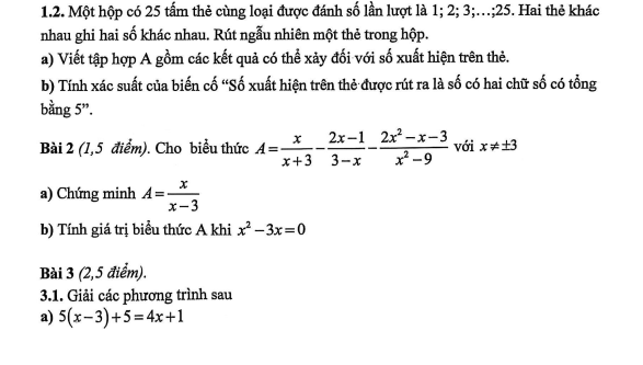 Đề thi Học kì 2 Toán 8 năm 2025-2026 trường THCS Xuân La (Hà Nội)
