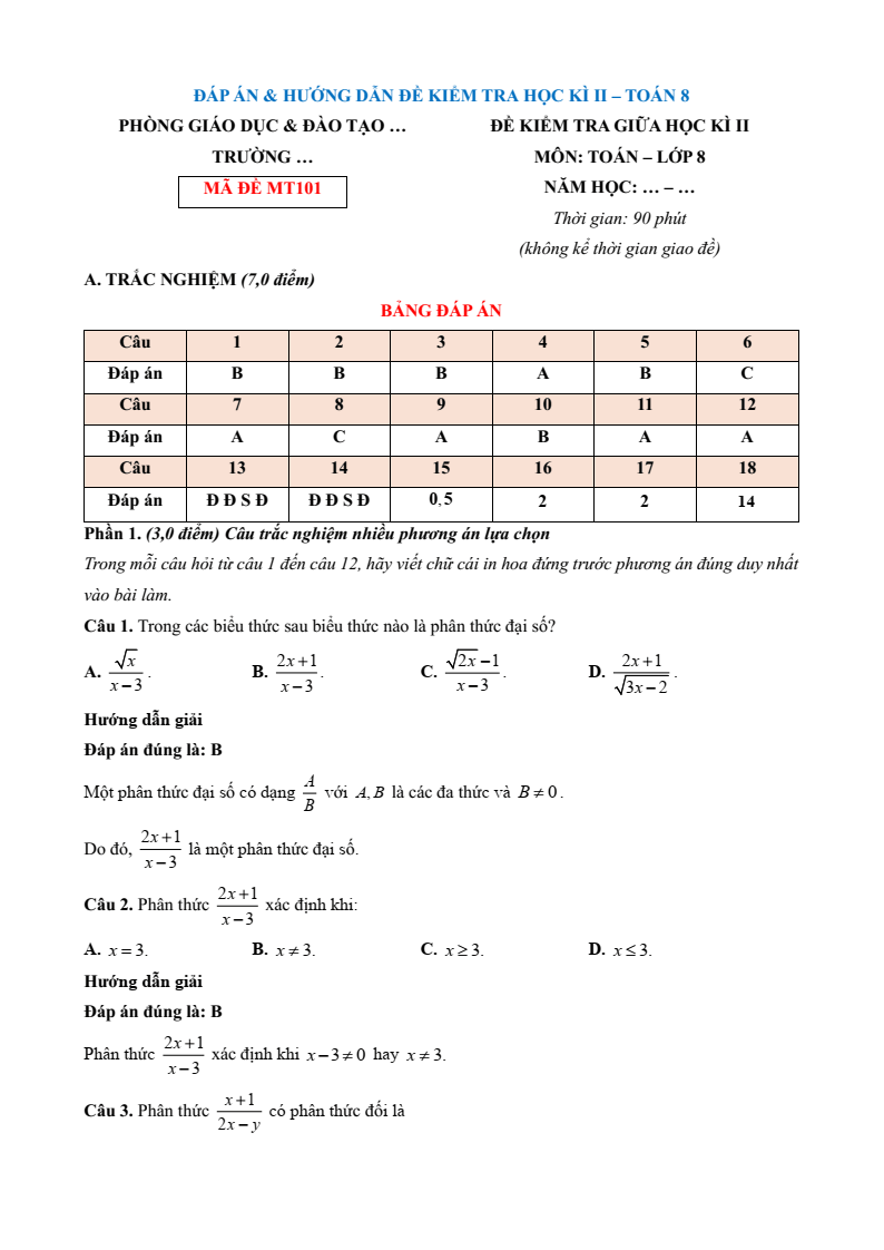 15+ Đề thi Giữa kì 2 Toán 8 Kết nối tri thức (cấu trúc mới, có đáp án)