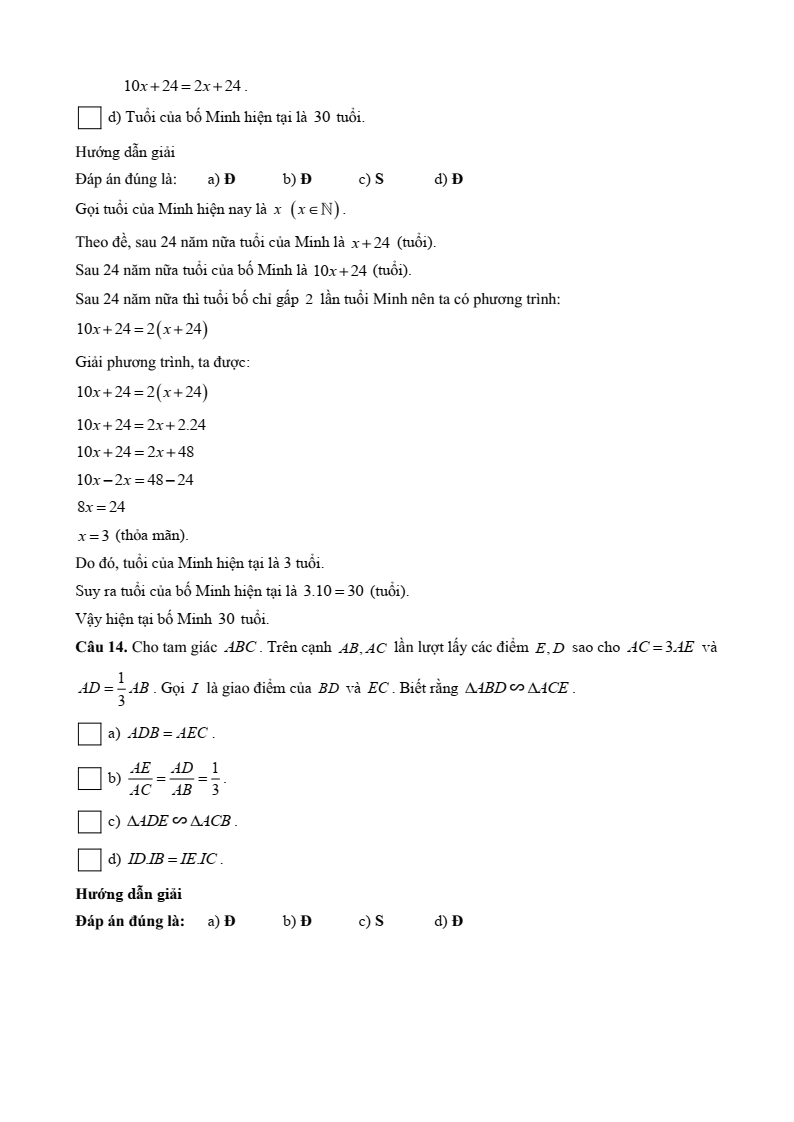 15+ Đề thi Giữa kì 2 Toán 8 Kết nối tri thức (cấu trúc mới, có đáp án)