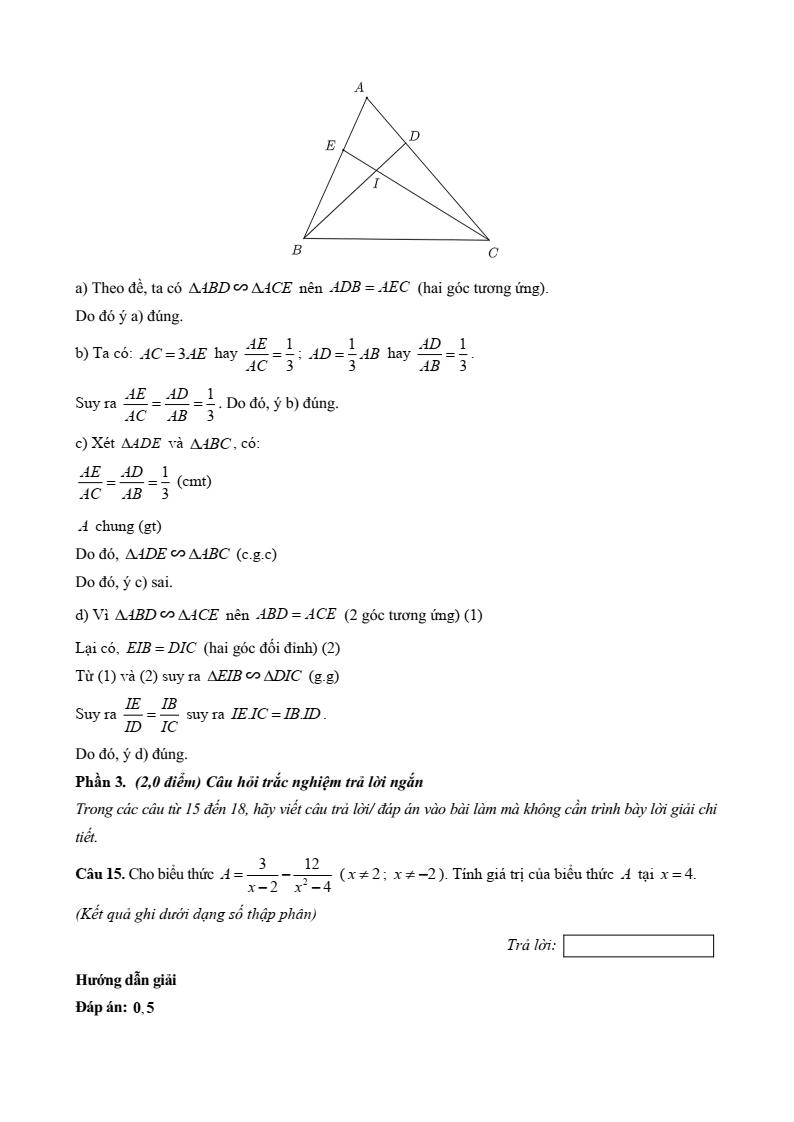 15+ Đề thi Giữa kì 2 Toán 8 Kết nối tri thức (cấu trúc mới, có đáp án)