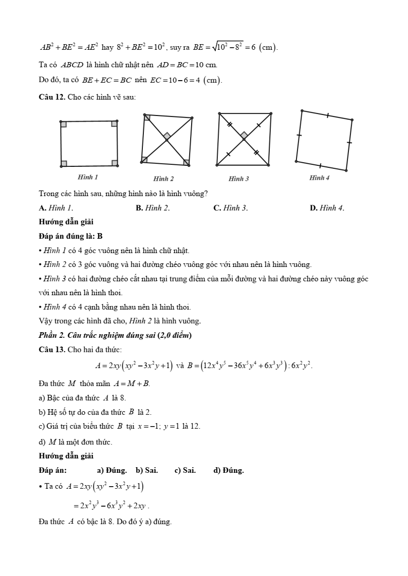 25 Đề thi Học kì 1 Toán 8 Cánh diều (có đáp án, cấu trúc mới)