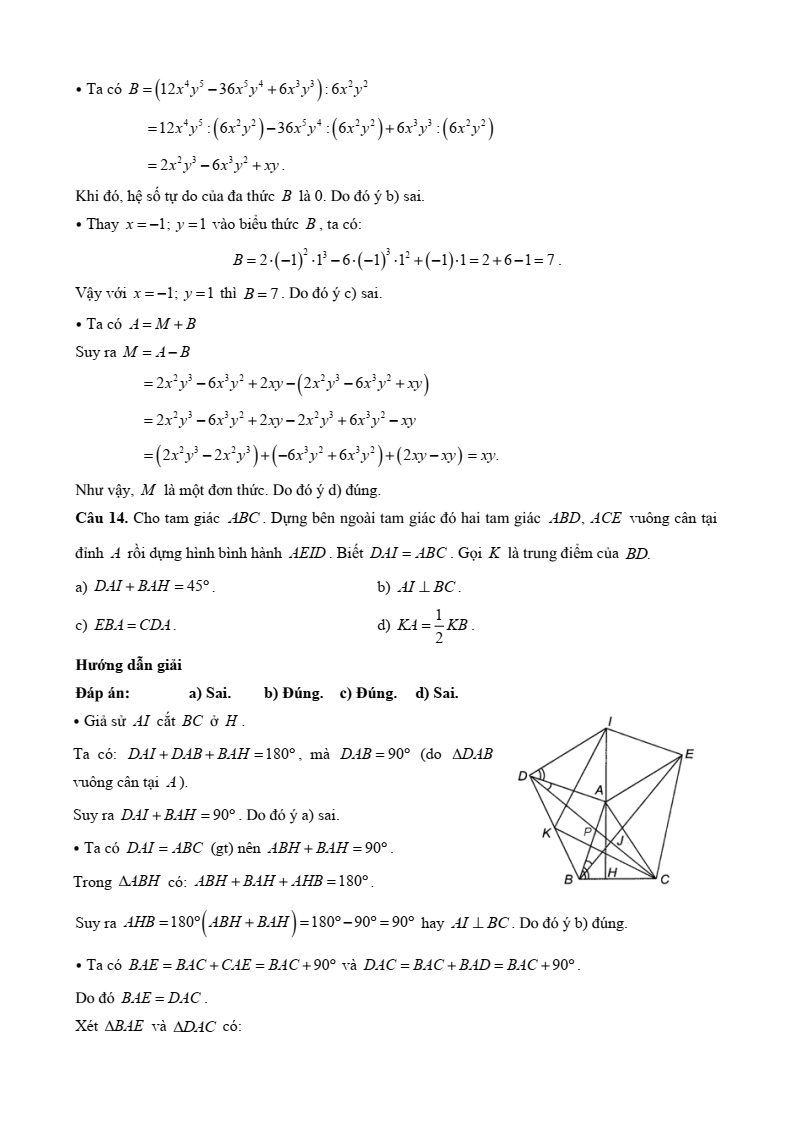 25 Đề thi Học kì 1 Toán 8 Cánh diều (có đáp án, cấu trúc mới)