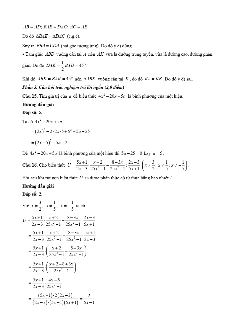 25 Đề thi Học kì 1 Toán 8 Cánh diều (có đáp án, cấu trúc mới)