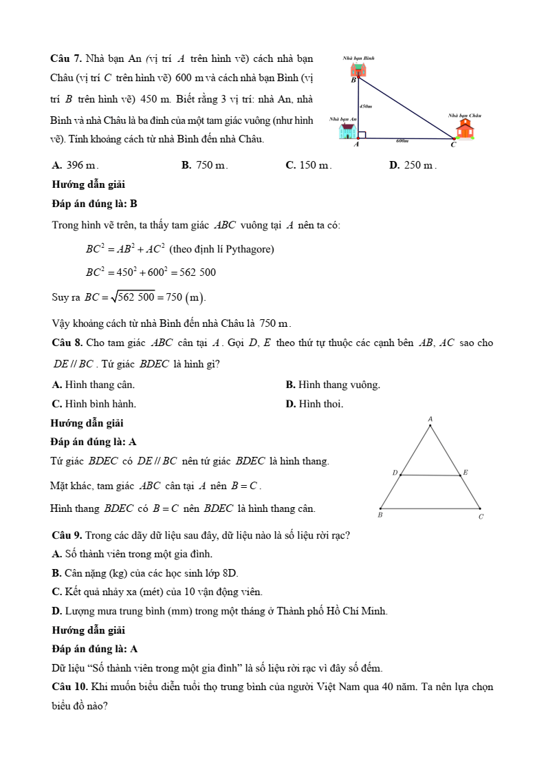 22 Đề thi Học kì 1 Toán 8 Chân trời sáng tạo (có đáp án, cấu trúc mới)