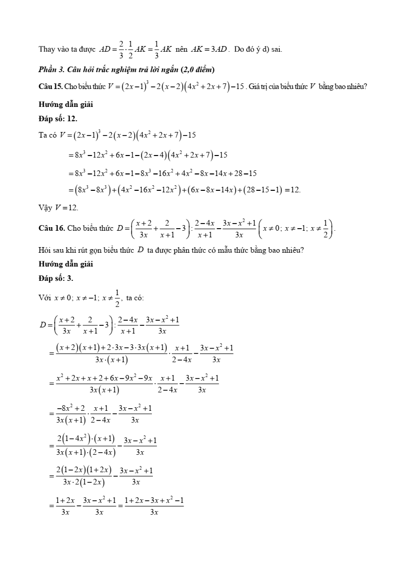 22 Đề thi Học kì 1 Toán 8 Chân trời sáng tạo (có đáp án, cấu trúc mới)