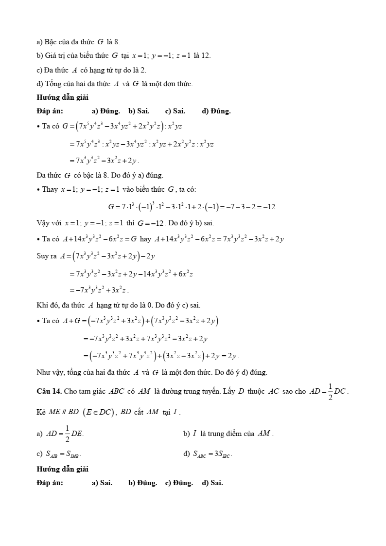 27 Đề thi Học kì 1 Toán 8 Kết nối tri thức (có đáp án, cấu trúc mới)