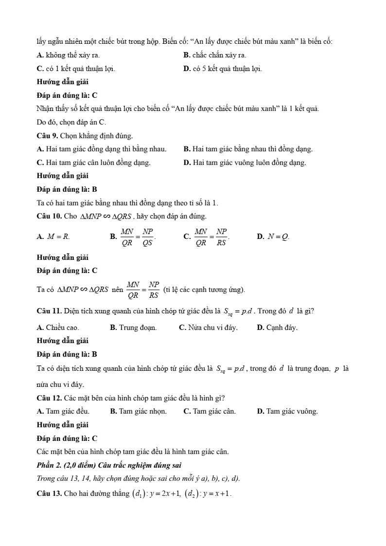 20+ Đề thi Học kì 2 Toán 8 Kết nối tri thức (cấu trúc mới, có đáp án)