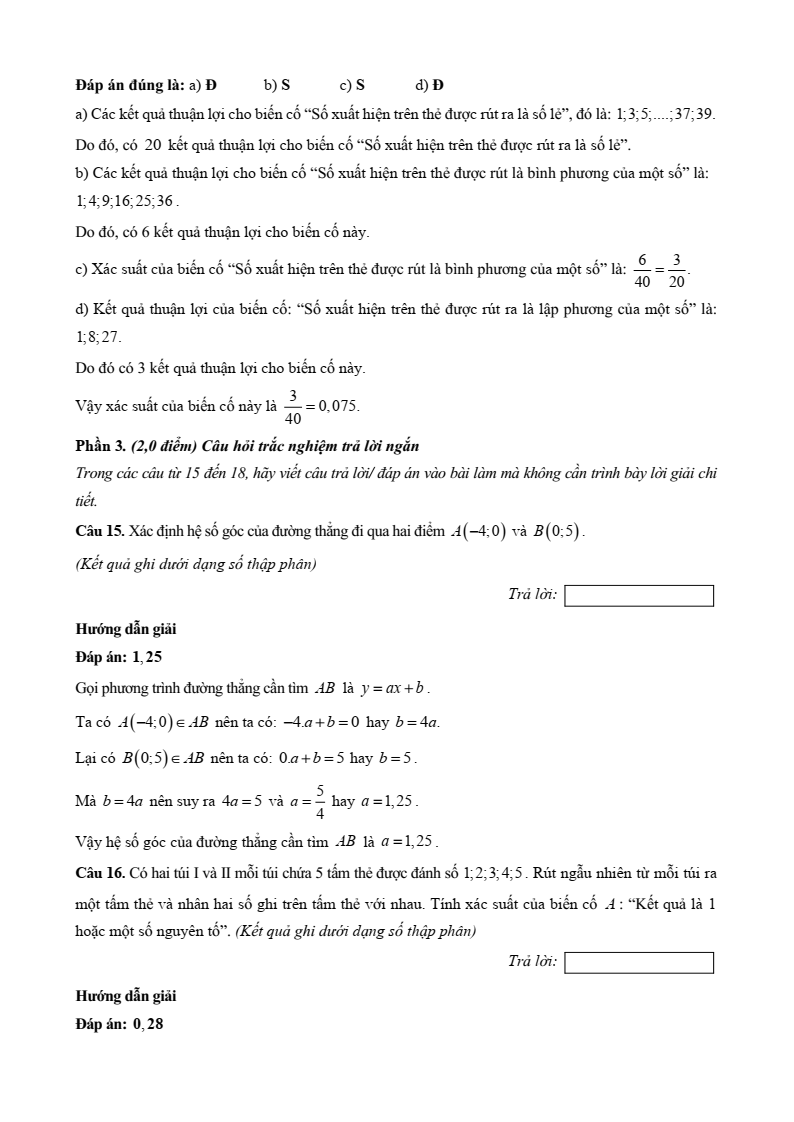 20+ Đề thi Học kì 2 Toán 8 Kết nối tri thức (cấu trúc mới, có đáp án)