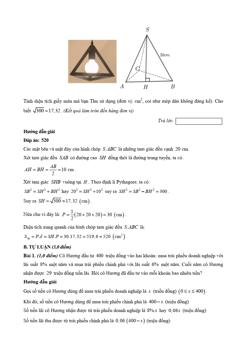20+ Đề thi Học kì 2 Toán 8 Kết nối tri thức (cấu trúc mới, có đáp án)