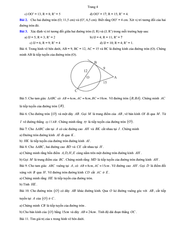 Đề cương ôn tập Giữa kì 1 Toán 9 trường THCS Hòa Ninh năm 2025-2026