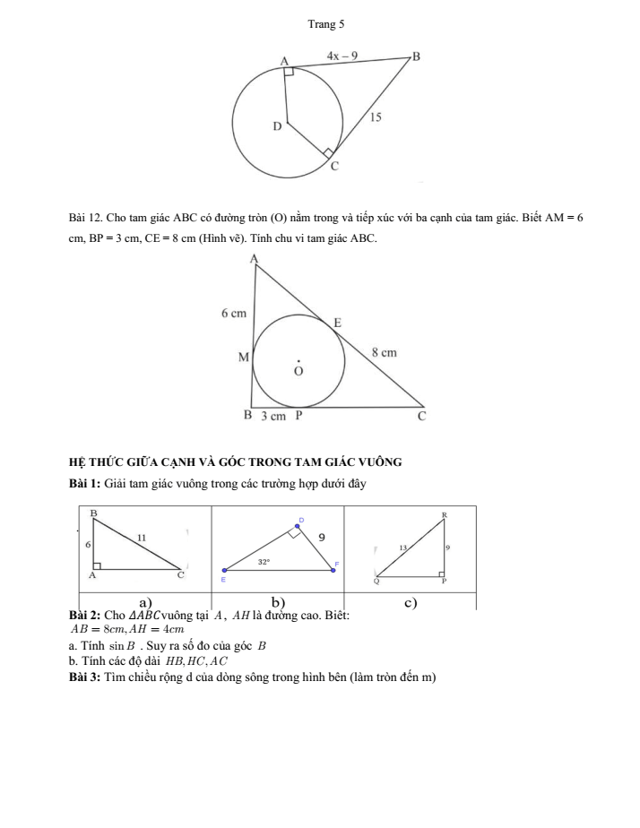 Đề cương ôn tập Giữa kì 1 Toán 9 trường THCS Hòa Ninh năm 2025-2026